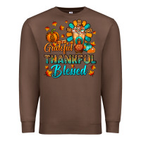 Chestnut Grateful Thankful Blessed Thanksgiving Cold Drink Premium Sweatshirt - FaDigitalArtStudio