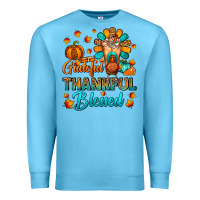 Ocean Blue Grateful Thankful Blessed Thanksgiving Cold Drink Premium Sweatshirt - FaDigitalArtStudio