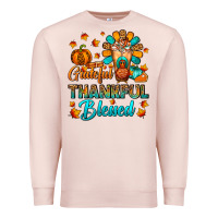 Pale Pink Grateful Thankful Blessed Thanksgiving Cold Drink Premium Sweatshirt - FaDigitalArtStudio