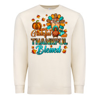 Sandshell Grateful Thankful Blessed Thanksgiving Cold Drink Premium Sweatshirt - FaDigitalArtStudio