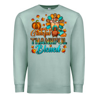 Seafoam Grateful Thankful Blessed Thanksgiving Cold Drink Premium Sweatshirt - FaDigitalArtStudio