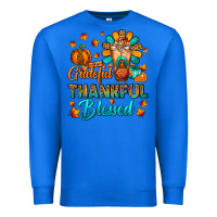 True Royal Grateful Thankful Blessed Thanksgiving Cold Drink Premium Sweatshirt - FaDigitalArtStudio