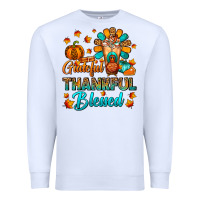 White Grateful Thankful Blessed Thanksgiving Cold Drink Premium Sweatshirt - FaDigitalArtStudio