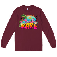 Burgundy beach babe Long Sleeve Tee - BarkalooDesign