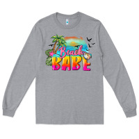 Heather Grey beach babe Long Sleeve Tee - BarkalooDesign