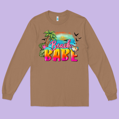 Beach Babe Long Sleeve Tee Designed By Barkaloodesign