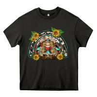 Asphalt western gnome sunflowers rainbow Heavy Core Tee - BarkalooDesign
