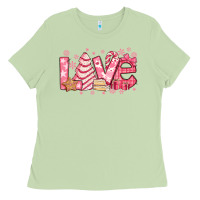 Matcha love pink christmas tree cake Ladies Tee - Jasminsmagicworld