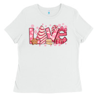 White love pink christmas tree cake Ladies Tee - Jasminsmagicworld