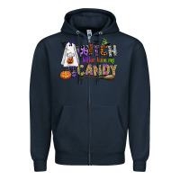 Navy witch better have my candy Zipper Hoodie - CowGirlArtShop
