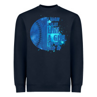 Navy I Know I Play Like A Girl Try To Keep Up Softball Heavyweight Sweatshirt - Bettercallsaul