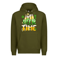 Army Green St.Patrick's Beer time Premium Hoodie - HowdyJamesFarm