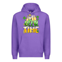 Purple St.Patrick's Beer time Premium Hoodie - HowdyJamesFarm