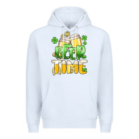 White St.Patrick's Beer time Premium Hoodie - HowdyJamesFarm