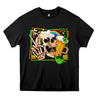 Black st patricks day peace skull Heavy Core Tee - Jasminsmagicworld