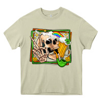 Mossy st patricks day peace skull Heavy Core Tee - Jasminsmagicworld