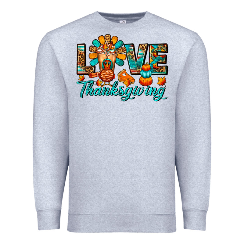 Love Thanksgiving Gobble And Frappe Premium Sweatshirt by FaDigitalArtStudio | Teevron