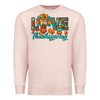 Pale Pink Love Thanksgiving Gobble And Frappe Premium Sweatshirt - FaDigitalArtStudio