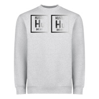 Heather Grey Hustle Harder Neon Heavyweight Sweatshirt - Bettercallsaul