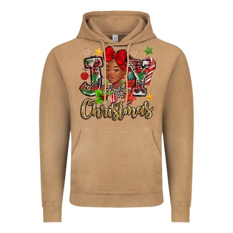 Christmas Joy Black Woman Vintage Hoodie by MaliasSmallBusiness | Teevron