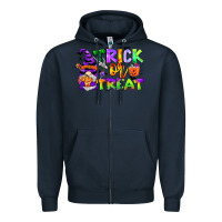 Navy trick or treat gnome Zipper Hoodie - CowGirlArtShop