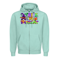 Seafoam trick or treat gnome Zipper Hoodie - CowGirlArtShop