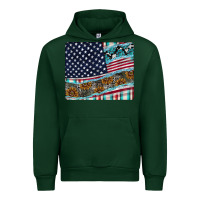 Forest Green American Flag Mouse Pad Urban Hoodie - CowhideDigitalArt
