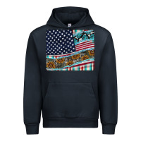 Navy American Flag Mouse Pad Urban Hoodie - CowhideDigitalArt