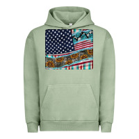 Pigment Oil Green American Flag Mouse Pad Urban Hoodie - CowhideDigitalArt