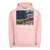 Pigment Salmon American Flag Mouse Pad Urban Hoodie - CowhideDigitalArt