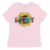 Bubblegum Pink be the light matthew Ladies Tee - NancyCooperArtShop