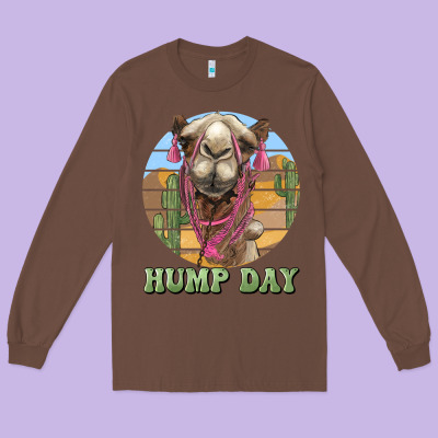 Hump Day Camel Long Sleeve Tee Designed By Barkaloodesign
