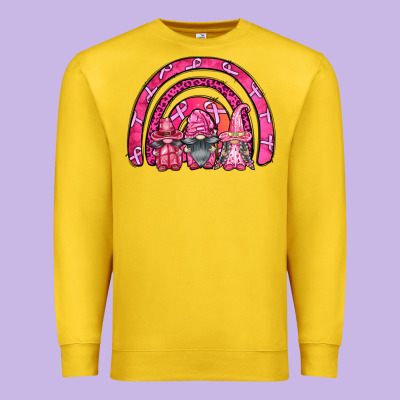 Breast Cancer Rainbow Gnomes Premium Sweatshirt Designed By Fadigitalartstudio