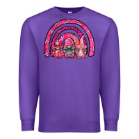 Purple breast cancer rainbow gnomes Premium Sweatshirt - FaDigitalArtStudio