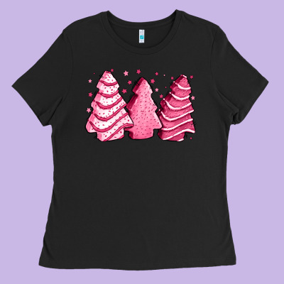 Pink Christmas Cakes Ladies Tee Designed By Jasminsmagicworld