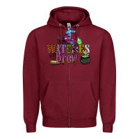 Burgundy witches brew Zipper Hoodie - CowGirlArtShop