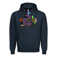 Navy witches brew Zipper Hoodie - CowGirlArtShop