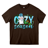 Chocolate Brown cozy season winter christmas Heavy Core Tee - NancyCooperArtShop