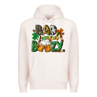 Pale Pink Bad and boozy St. Patrick's Day Premium Hoodie - CowGirlArtShop