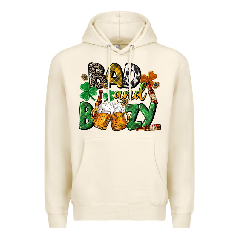 Bad And Boozy St. Patrick's Day Premium Hoodie by CowGirlArtShop | Teevron