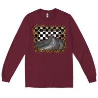 Burgundy leopard racing  background Long Sleeve Tee - RanaPortraitStore
