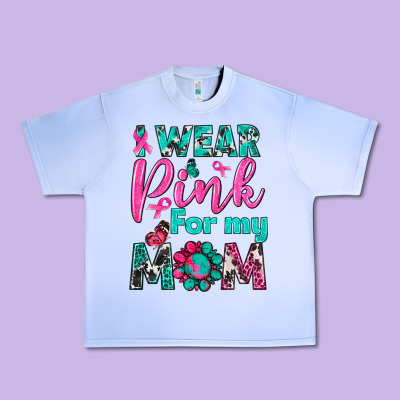 I Wear Pink For My Mom Urban Heavy Tee Designed By Bundleandbundleshop