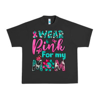 Pigment Black I Wear Pink For My Mom Urban Heavy Tee - BundleAndBundleShop