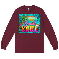 Burgundy beach babe Long Sleeve Tee - BarkalooDesign