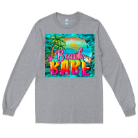 Heather Grey beach babe Long Sleeve Tee - BarkalooDesign