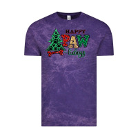 Cloud Purple happy pawlidays christmas pets Vintage Tee - MaliasSmallBusiness
