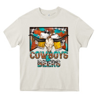 Cream cowboys and beers Heavy Core Tee - NancyCooperArtShop