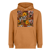 Meerkat Western Spotted Pig With Sunflowers Seamless Heavyweight Hoodie - FaDigitalArtStudio