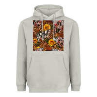 Moon Dust Western Spotted Pig With Sunflowers Seamless Heavyweight Hoodie - FaDigitalArtStudio