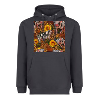 Smoke Western Spotted Pig With Sunflowers Seamless Heavyweight Hoodie - FaDigitalArtStudio